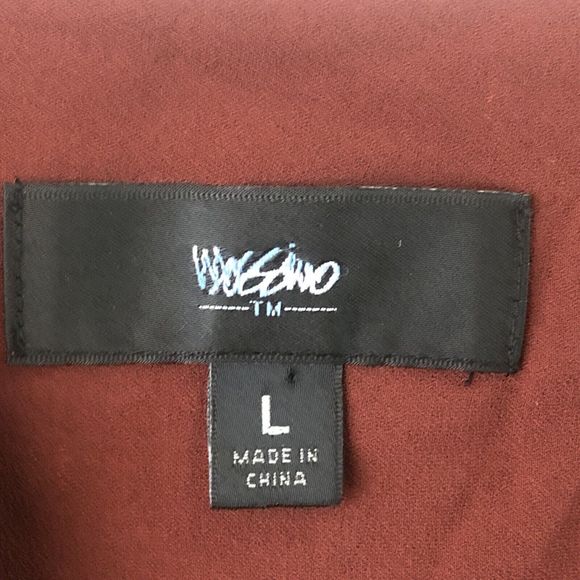 Mossimo Ruffle Front Blouse Burgundy Large - Picture 7 of 11